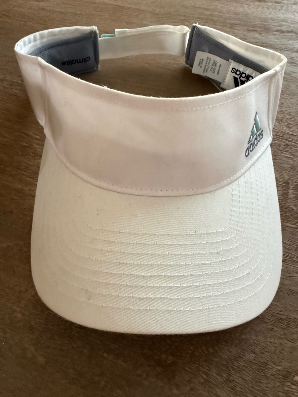 adidas Women’s White Visor with Light Green Logo